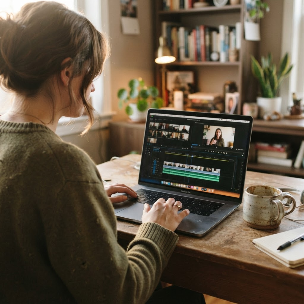 Creator working with VYNE across the social workflow